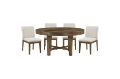 Mor Furniture Seating For 4|Round Dining Sets|Oaklyn Round Dining Table & 4 Chairs In Brown