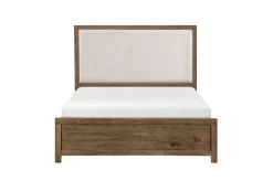 Mor Furniture Bedroom Sets|Oaklyn Upholstered Panel Bed, Dresser, Mirror & Nightstand In Brown, Queen