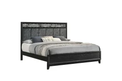 Mor Furniture Bedroom Sets|Obsidian Panel Bed, Dresser, Mirror & Nightstand In , Queen Black