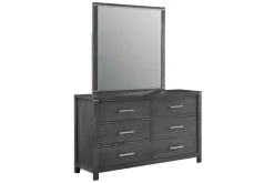 Mor Furniture Bedroom Sets|Odessa Panel Bed, Dresser, Mirror & Nightstand In Charcoal, Queen