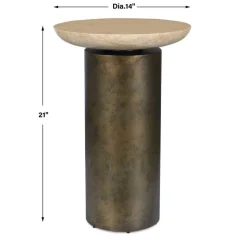 Mor Furniture Outdoor Accent Tables|Olso Outdoor Round Accent Table In Brass