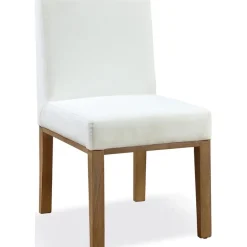 Mor Furniture Dining Chairs|One Side Chair In Bisque, Woven Leather, Set Of 2
