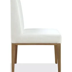 Mor Furniture Dining Chairs|One Side Chair In Bisque, Woven Leather, Set Of 2