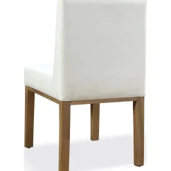 Mor Furniture Dining Chairs|One Side Chair In Bisque, Woven Leather, Set Of 2