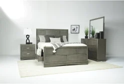 Mor Furniture Beds|Ontario Panel Bed W/ Storage In Gray, Eastern King