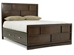 Mor Furniture Beds|Ontario Panel Bed W/ Storage In Gray, Eastern King