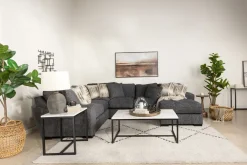 Mor Furniture Sectionals|Oracle Tux Loveseat Chaise Sectional In , Left Facing, Down Envy Ebony