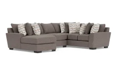 Mor Furniture Sectionals|Oracle Tux Loveseat Chaise Sectional In , Left Facing, Down Envy Ebony