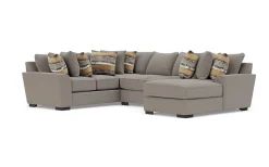 Mor Furniture Sectionals|Oracle Tux Loveseat Chaise Sectional In , Left Facing, Down Envy Ebony