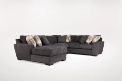 Mor Furniture Sectionals|Oracle Tux Loveseat Chaise Sectional In , Left Facing, Down Envy Ebony
