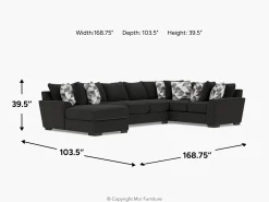 Mor Furniture Sectionals|Oracle Tux Sofa Chaise Sectional, Left Facing, Down - Custom Order