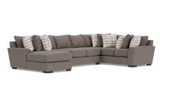 Mor Furniture Sectionals|Oracle Tux Sofa Chaise Sectional In Envy Ebony, Left Facing, Down