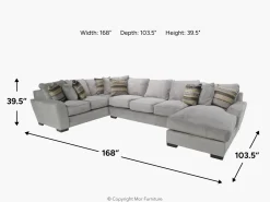 Mor Furniture Sectionals|Oracle Tux Sofa Chaise Sectional In Envy Ebony, Left Facing, Down