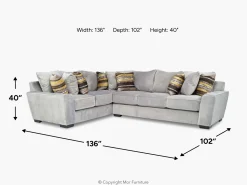 Mor Furniture Sectionals|Oracle Tux Sofa Sectional In , Left Facing, Down Envy Ebony