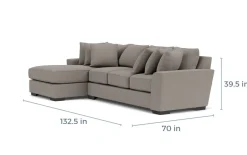 Mor Furniture Sofas|Oracle Xl Sofa Chaise In , Left Facing, Down Envy Ebony