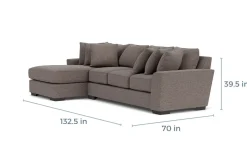 Mor Furniture Sofas|Oracle Xl Sofa Chaise In , Left Facing, Down Envy Ebony
