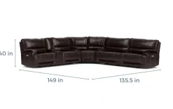Mor Furniture Reclining Sectionals|Sectionals|Oslo 3 Piece 3 Power Sectional In Dark Brown Leather