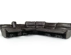 Mor Furniture Reclining Sectionals|Sectionals|Oslo 3 Piece 3 Power Sectional In Dark Brown Leather
