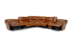 Mor Furniture Reclining Sectionals|Sectionals|Oslo 3 Piece 3 Power Sectional In Dark Brown Leather