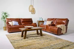 Mor Furniture Reclining Loveseats|Loveseats|Oslo 3 Power Console Loveseat In Dark Brown Leather