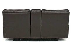 Mor Furniture Reclining Loveseats|Loveseats|Oslo 3 Power Console Loveseat In Dark Brown Leather