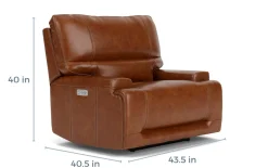 Mor Furniture Recliners|Oslo 3 Power Recliner In Brown Leather