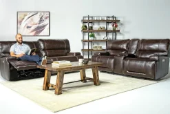 Mor Furniture Recliners|Oslo 3 Power Recliner In Brown Leather