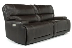 Mor Furniture Reclining Sofas|Sofas|Oslo 3 Power Sofa In Brown Leather