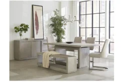 Mor Furniture Seating For 6|Dining Room Sets|Oxford Dining Table & 4 Chairs & Bench In Basalt Gray