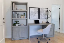 Mor Furniture Desks|Oxford Office Desk W/ File Cabient In Mineral