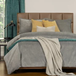 Mor Furniture Duvets & Coverlets|Duvets & Coverlets|Padma Duvet Set In Harbor Gray, 5 Piece, Queen