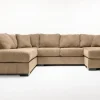 Mor Furniture Sectionals|Paige Dual Chaise Sectional In Sherry Bark, Left Facing