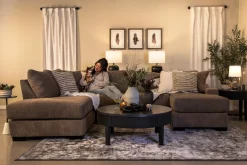 Mor Furniture Sectionals|Paige Dual Chaise Sectional In Sherry Bark, Left Facing