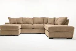 Mor Furniture Sectionals|Paige Dual Chaise Sectional In Sherry Bark, Left Facing