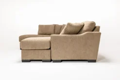 Mor Furniture Sectionals|Paige Dual Chaise Sectional In Sherry Bark, Left Facing
