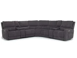 Mor Furniture Sectionals|Palencia 7 Piece 3 Power Sectional In Trento Charcoal