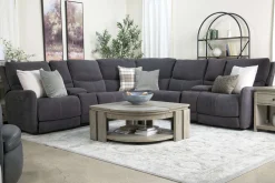 Mor Furniture Sectionals|Palencia 7 Piece 3 Power Sectional In Trento Charcoal