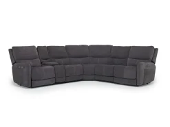 Mor Furniture Reclining Sectionals|Reclining Sofas|Palencia 6 Piece 3 Power Sectional In Trento Dove