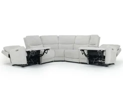 Mor Furniture Reclining Sectionals|Reclining Sofas|Palencia 6 Piece 3 Power Sectional In Trento Dove