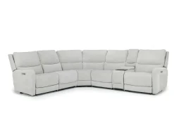 Mor Furniture Reclining Sectionals|Reclining Sofas|Palencia 6 Piece 3 Power Sectional W/ 3 Power Armless Recliner In Trento Dove