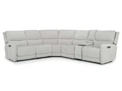 Mor Furniture Reclining Sectionals|Reclining Sofas|Palencia 6 Piece 3 Power Sectional W/ 3 Power Armless Recliner In Trento Dove