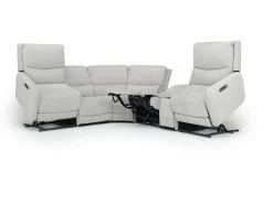 Mor Furniture Reclining Sectionals|Reclining Sofas|Palencia 6 Piece 3 Power Sectional W/ 3 Power Armless Recliner In Trento Dove