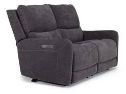 Mor Furniture Reclining Loveseats|Reclining Sofas|Palencia 3 Power Loveseat In Trento Charcoal