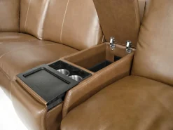 Mor Furniture Reclining Sectionals|Sectionals|Paradise 6 Piece 2 Power Sectional In Chestnut Leather