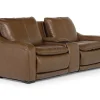 Mor Furniture Reclining Loveseats|Loveseats|Paradise 2 Power Console Loveseat In Chestnut Leather