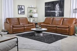 Mor Furniture Reclining Loveseats|Reclining Sofas|Paradise 2 Power Loveseat In Chestnut Leather