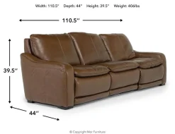 Mor Furniture Reclining Sofas|Sofas|Paradise 2 Power Sofa In Chestnut Leather