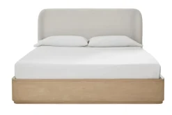 Mor Furniture Beds|Penny Upholstered Platform Bed In Buff Cream, Full
