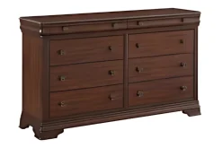 Mor Furniture Bedroom Sets|Phillipe Sleigh Bed, Dresser, Mirror & Nightstand In Cherry, Queen