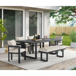 Mor Furniture Outdoor Dining Chairs|Playa Outdoor Side Chair In Dark Gray, Set Of 2